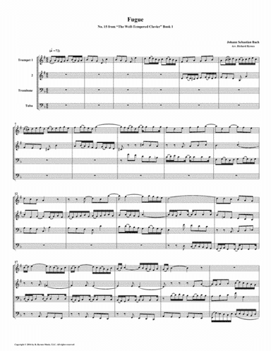 Fugue 15 from Well-Tempered Clavier, Book 1 (Brass Quartet) (arr. Richard Byrnes)