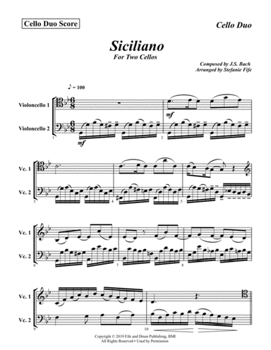 Bach Siciliano for Two Cellos (arr. Stefanie Fife)