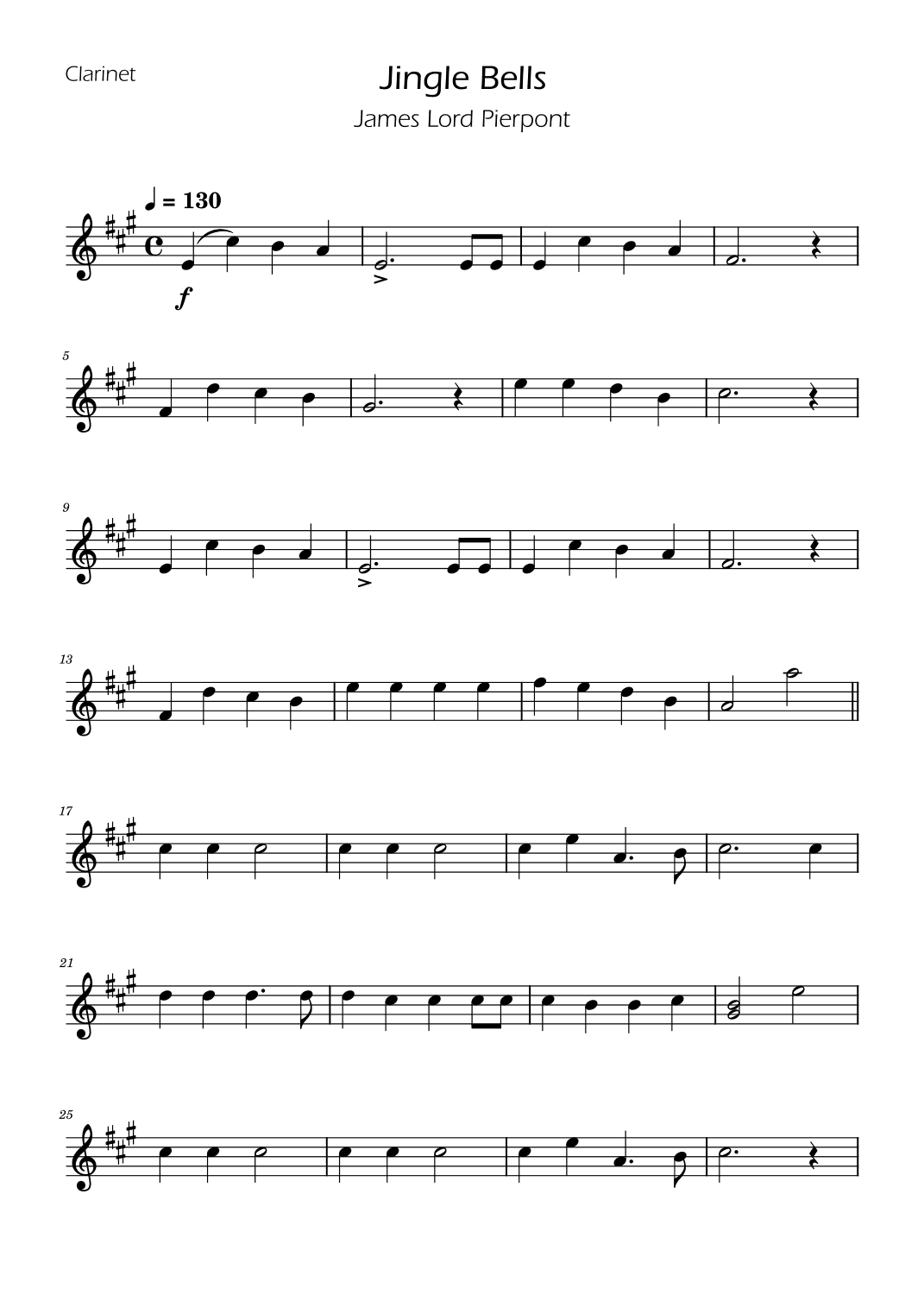 Jingle Bells - Clarinet Solo w/ Piano (arr. Ygor Nunes)