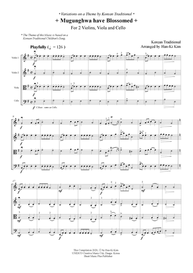 Mugungwha have Blossomed (For String Quartet) (arr. Han-Ki Kim)