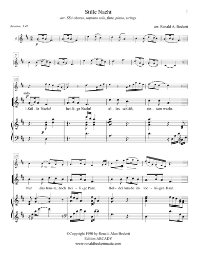 Stille Nacht (arr. Ronald Beckett)
