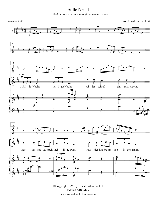 Stille Nacht (arr. Ronald Beckett)