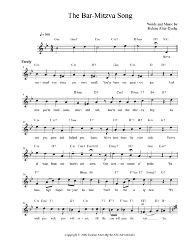 THE BAR-MITZVA SONG