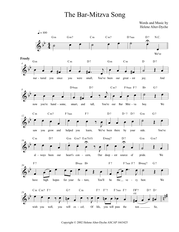 THE BAR-MITZVA SONG