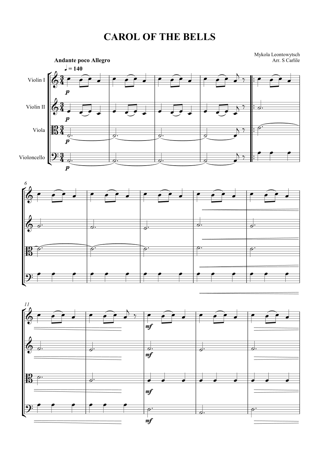 Carol of the Bells (arr. SCMusic)