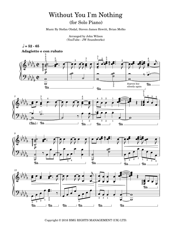 Without You I'm Nothing (arr. John Wilson (YouTube JW Soundworks))
