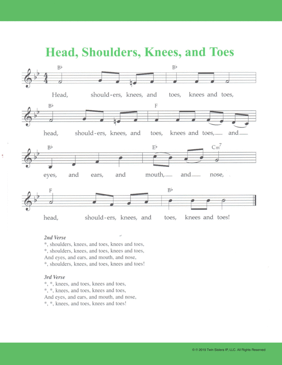 Head, Shoulders, Knees, and Toes (arr. Twin Sisters IP, LLC.)