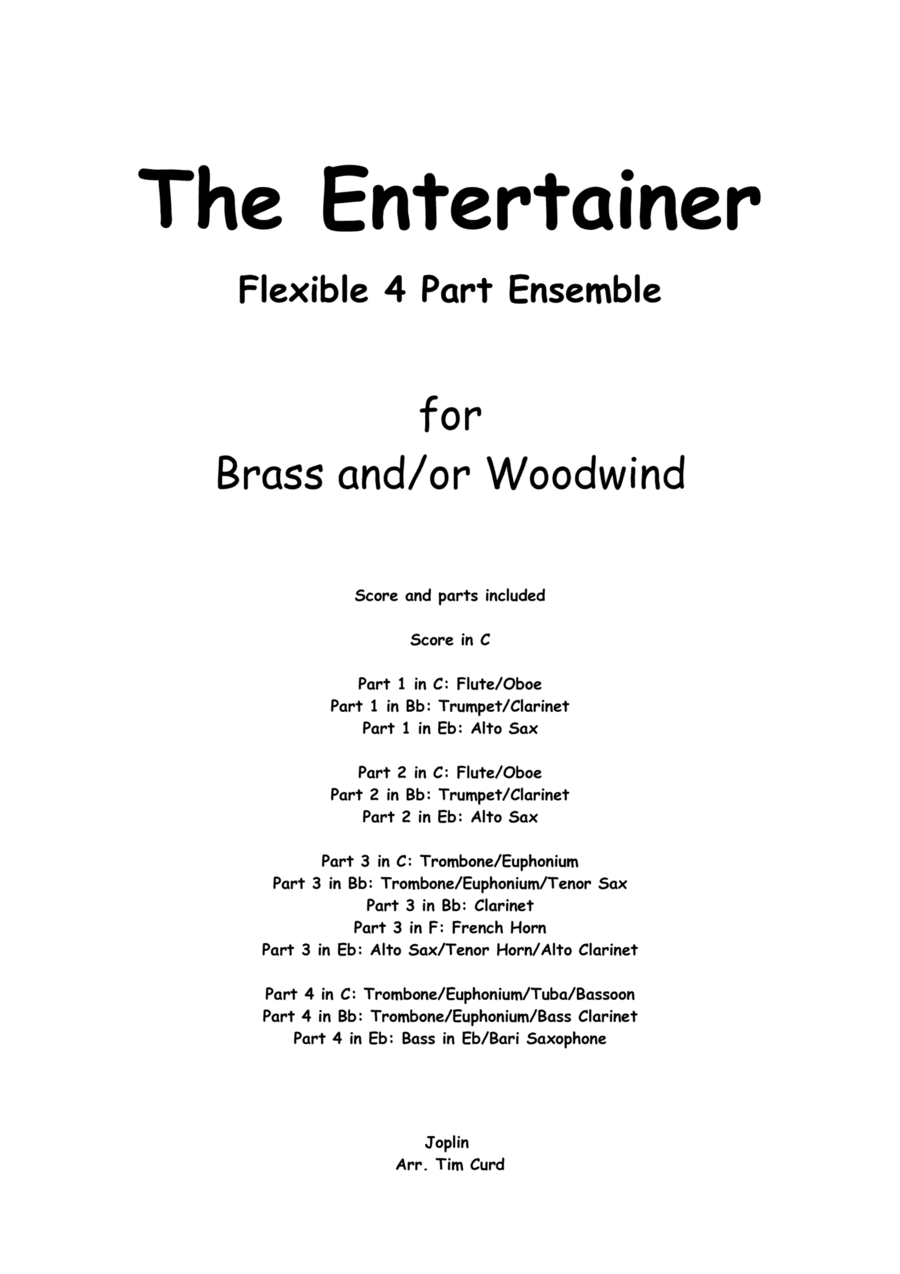 The Entertainer for Flexible 4 Part Ensemble (arr. Tim Curd)