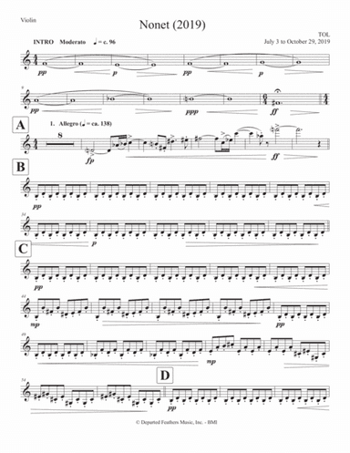 Nonet (2019) violin part