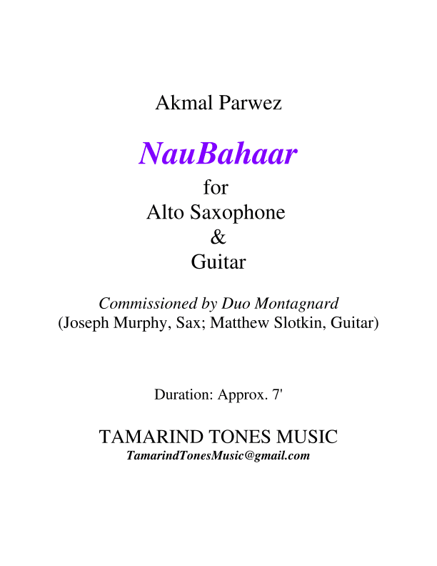 NauBahaar for Alto Sax & Guitar