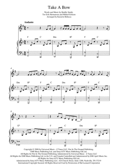 Take A Bow (arr. Kaiserin Rebecca)