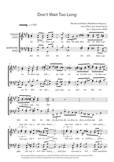 Don't Wait Too Long (arr. Luke Stevenson)