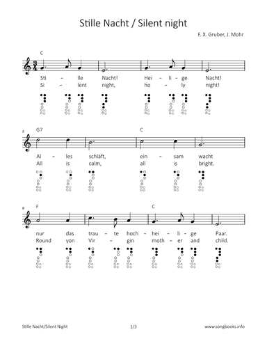 Stille Nacht / Silent night (arr. songbooks.info)