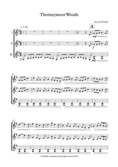Thorneymoor Woods (Guitar Ensemble) (arr. Daniel Field)