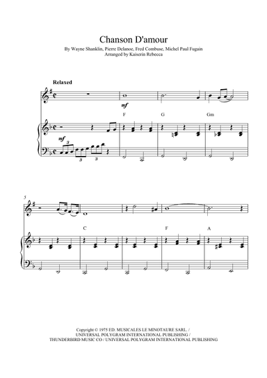 Chanson D'amour (the Ra-da-da-da-da Song) (arr. Kaiserin Rebecca)
