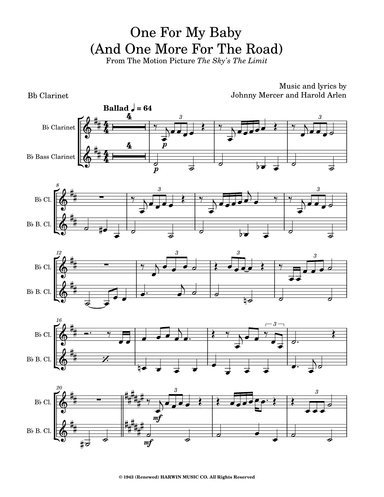 One For My Baby (and One More For The Road) (arr. David Lartey)