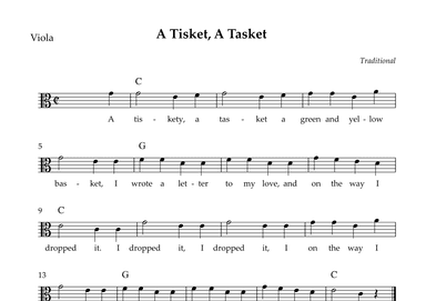 A Tisket, A Tasket (Easy) (arr. Wesley S. SIlva)