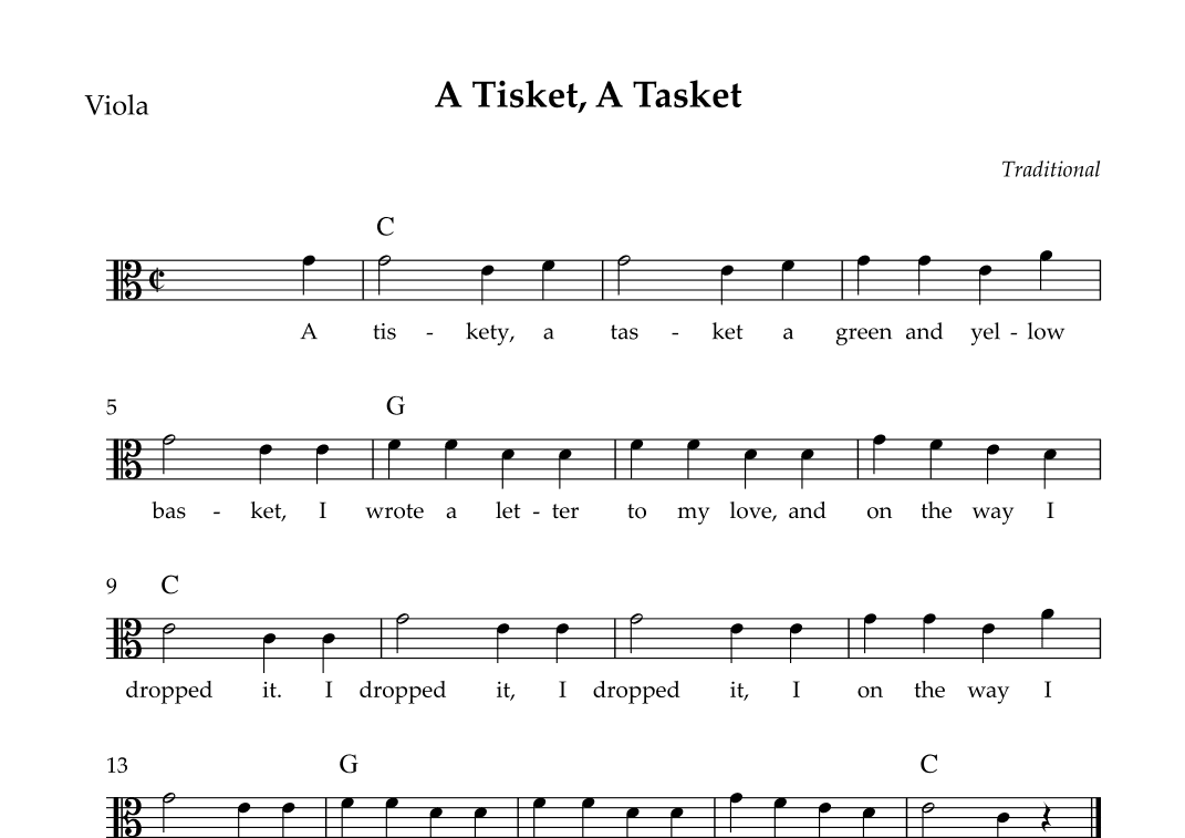 A Tisket, A Tasket (Easy) (arr. Wesley S. SIlva)