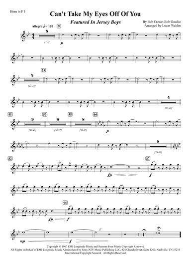 Can't Take My Eyes Off Of You (arr. Lucas Waldin)