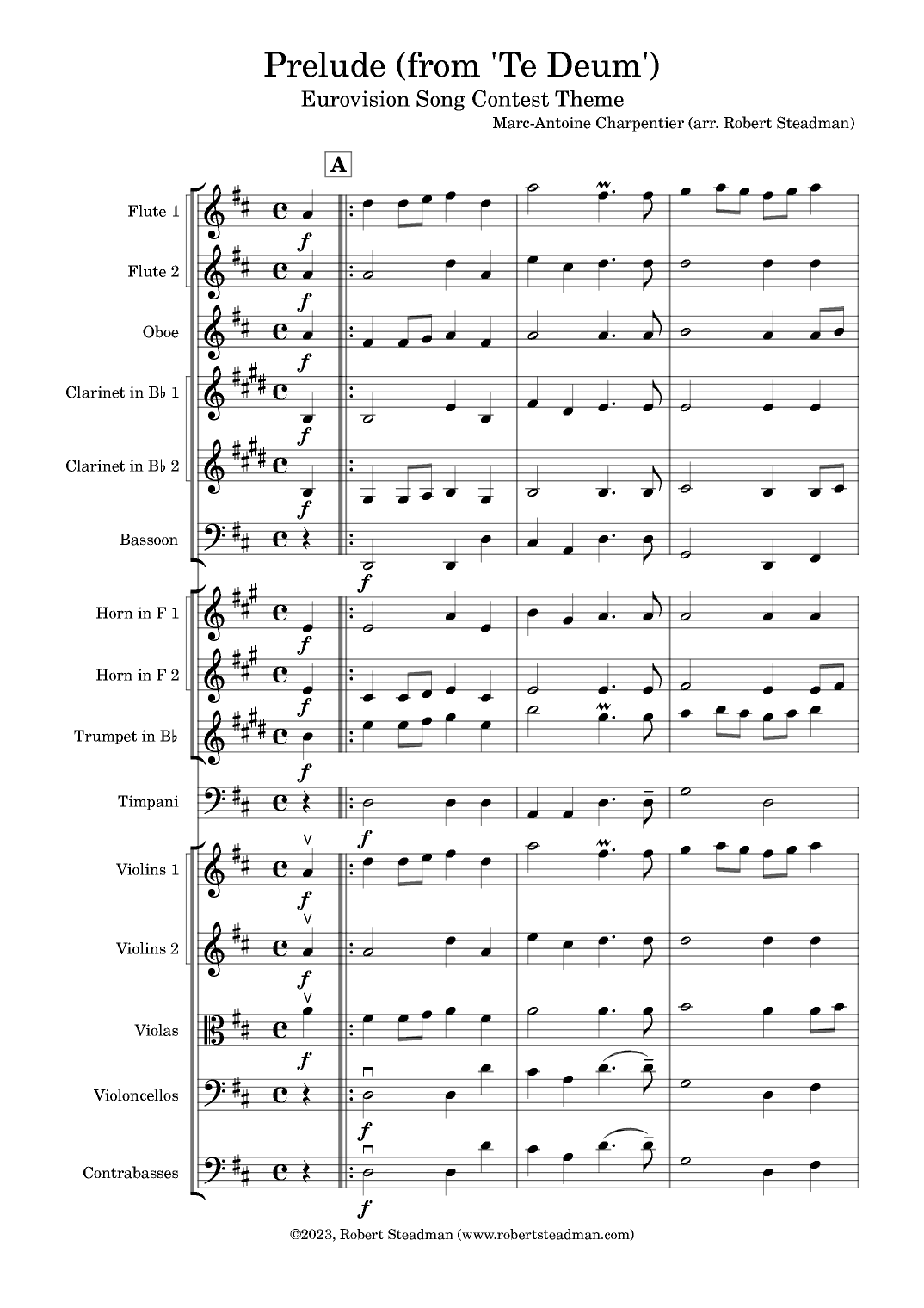 Prelude (from 'Te Deum') - EUROVISION SONG CONTEST THEME (arr. Robert Steadman)