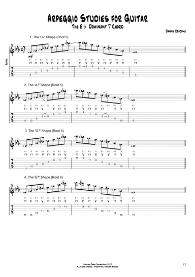 Arpeggio Studies for Guitar - The Eb Dominant 7 Chord