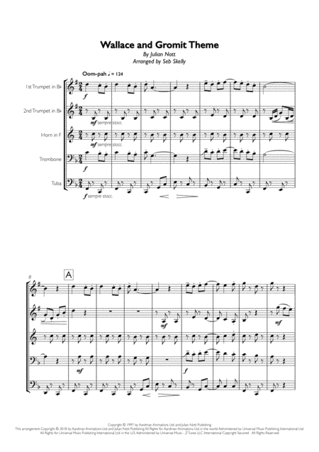 Wallace And Gromit Theme (arr. Seb Skelly)