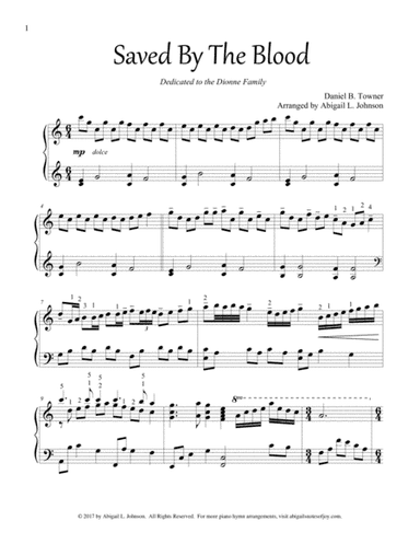 Saved By The Blood (Late Intermediate Piano Solo) (arr. Abigail L. Johnson)