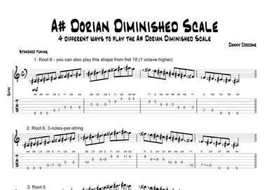 A# Dorian Diminished Scale (4 Ways to Play)