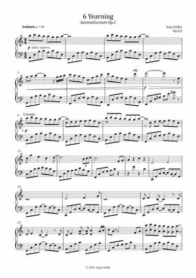 Anja Goller: Liebeslied (love song) from Sammelsurium Op.2,7 for piano solo