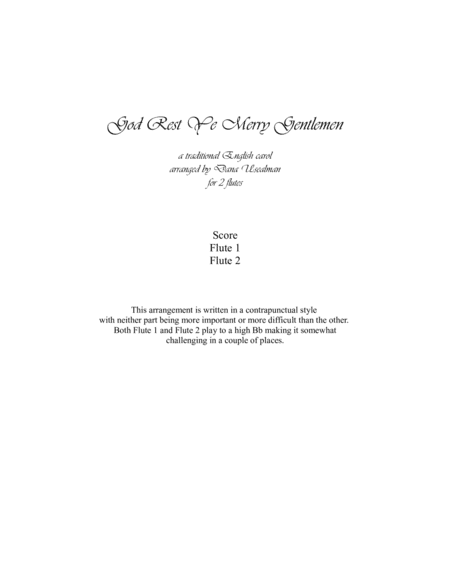 God Rest Ye Merry Gentlemen (arr. Dana Usealman)
