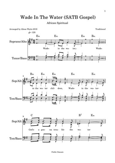 Wade in The Water (SATB Gospel) (arr. Aliese Watts)
