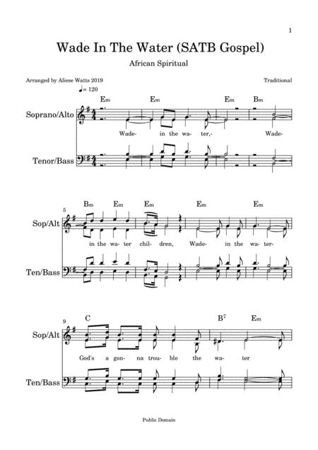Wade in The Water (SATB Gospel) (arr. Aliese Watts)