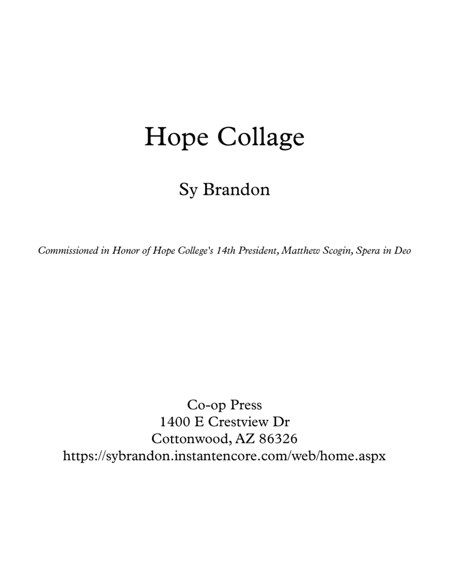 Hope Collage for Saxophone Octet