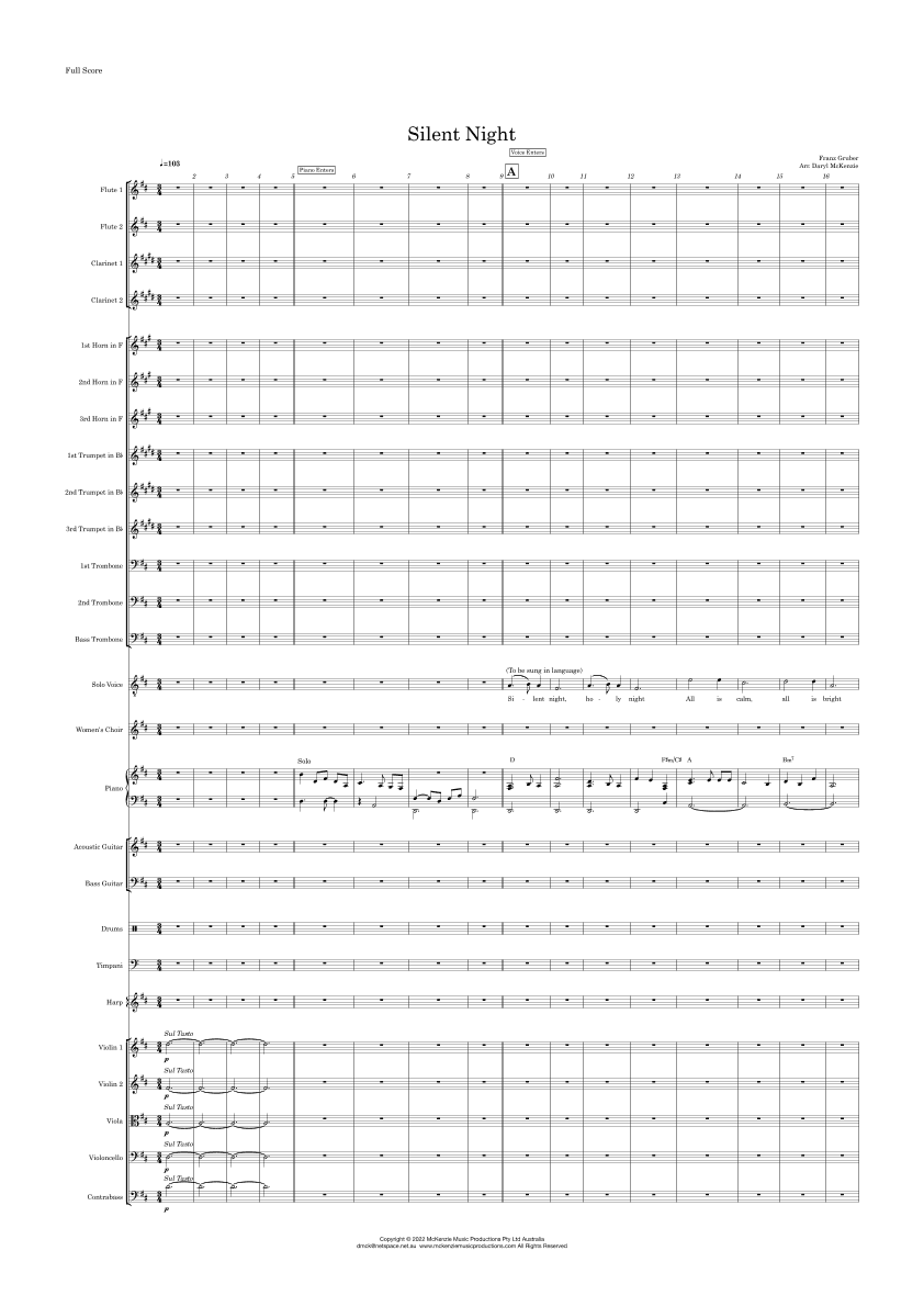 Silent Night - Male Vocal, choir and Pops Orchestra (arr. Daryl McKenzie)