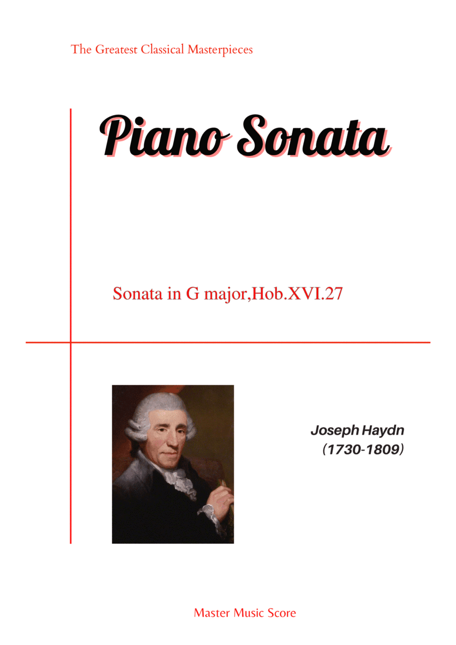 Haydn-Piano Sonata in G major,Hob.XVI.27(Piano solo) (arr. MPS)