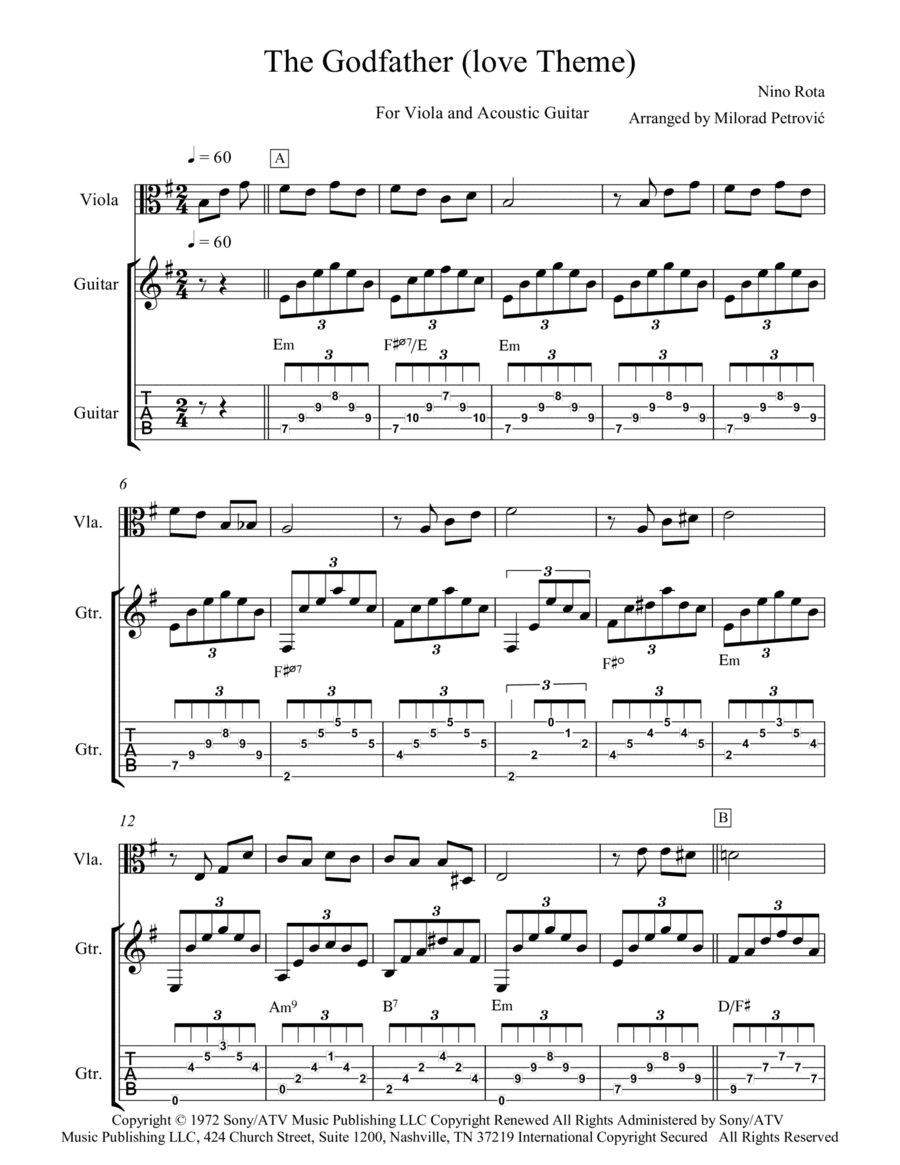The Godfather (love Theme) (arr. Milorad Petrović)