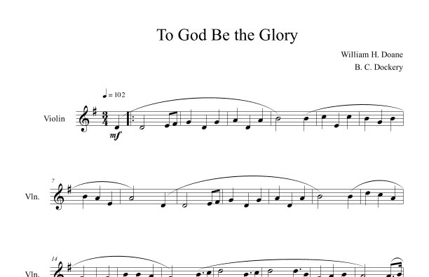 To God Be the Glory (Violin Solo) (arr. B. C. Dockery)