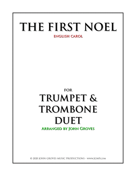 The First Noel - Trumpet & Trombone Duet (arr. John Groves)
