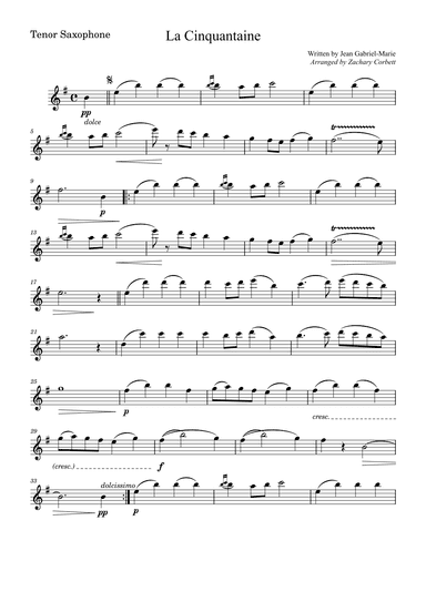 La Cinquantaine (arr. Zachary Corbett)