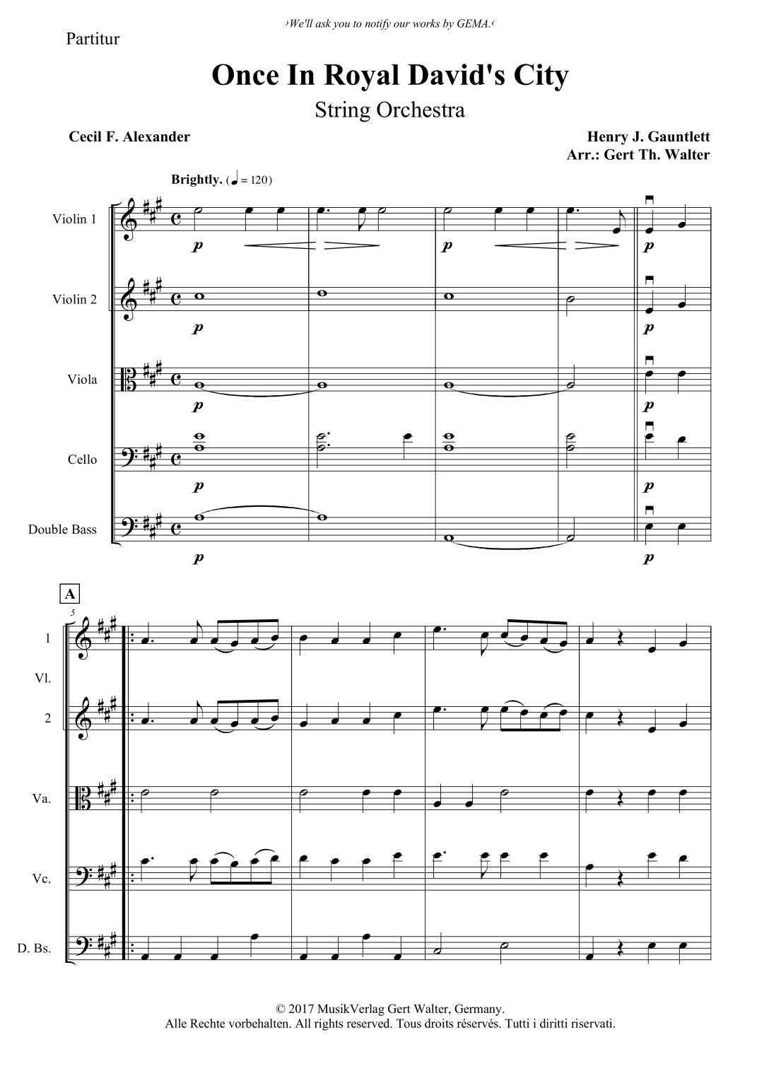 Once In Royal David's City (arr. Gert Th. Walter)