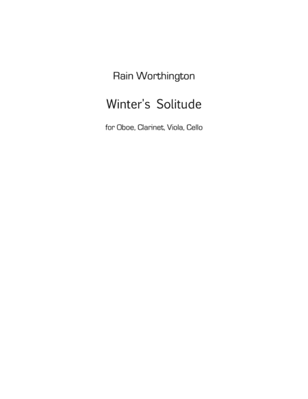 Winter's Solitude - for ob, cl, vla & vc