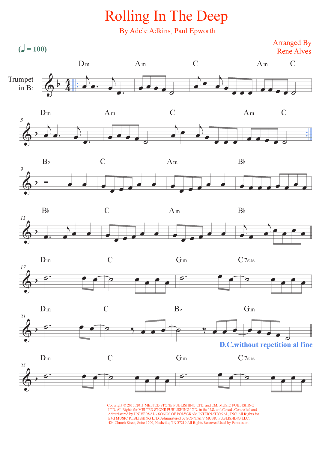 Rolling In The Deep (arr. Rene Alves)