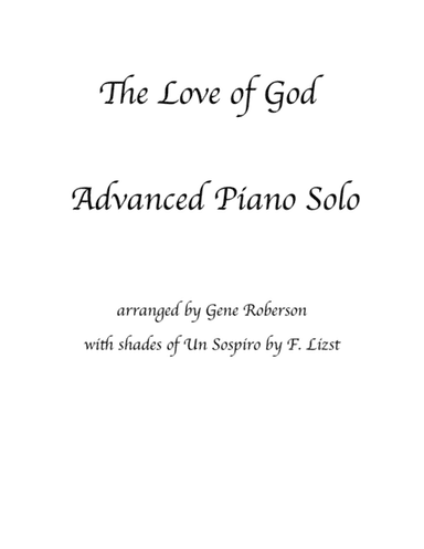 The Love of God Piano Solo (arr. Gene Roberson)