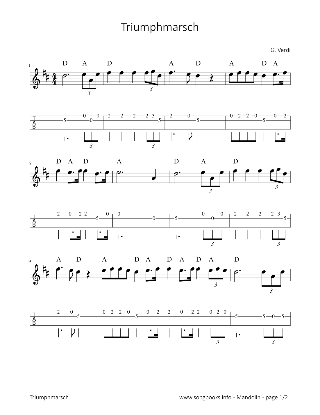 Triumphmarsch - G. Verdi (arr. songbooks.info)