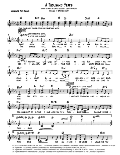 A Thousand Years (arr. Stephen Bulat)
