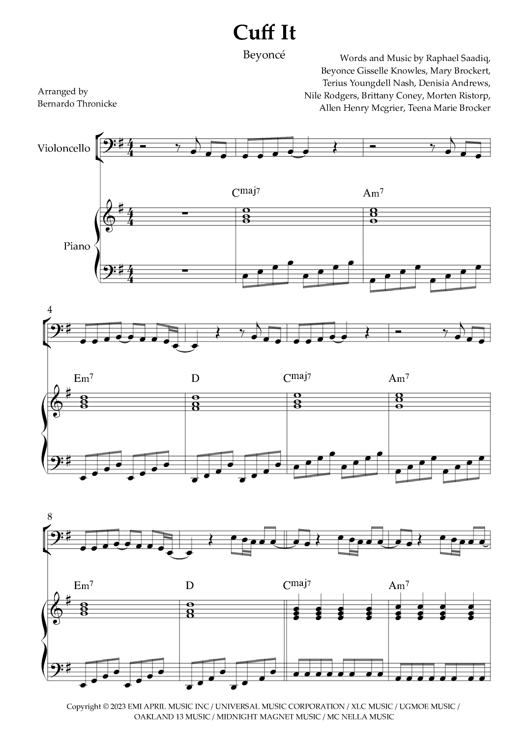 Cuff It (arr. Bernardo Thronicke)