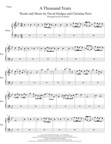 A Thousand Years (arr. Kevin Busse)