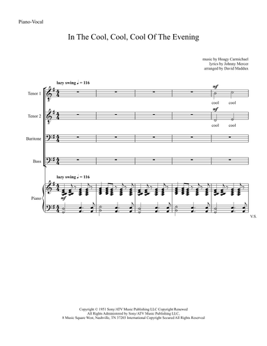 In The Cool, Cool, Cool Of The Evening (arr. David Maddux)