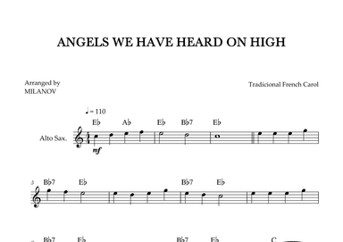 Angels We Have Heard on High | Christmas song | alto sax | easy beginner | Chords (arr. Milanov)