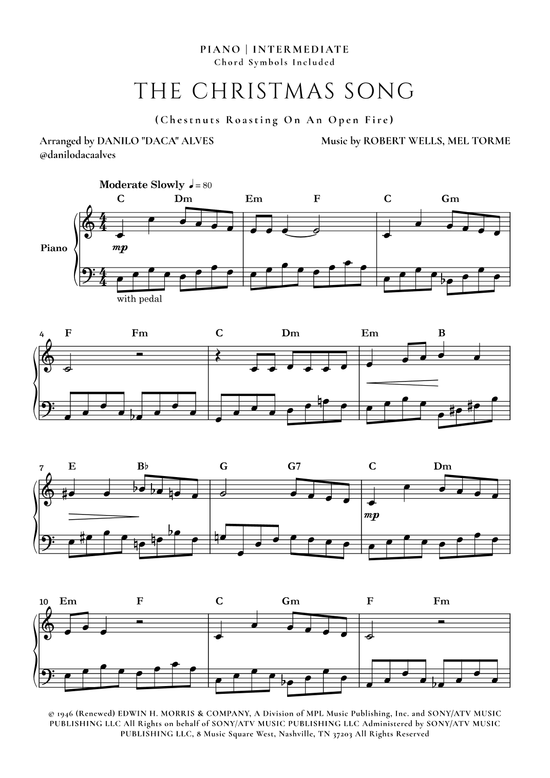 The Christmas Song (chestnuts Roasting On An Open Fire) (arr. Danilo "Daca" Alves)